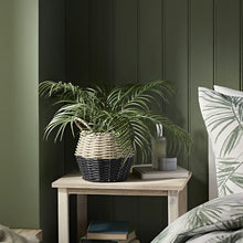 Artificial Palm Plant Wicker Basket Lifelike Green For Homes-Wothorpe Nurseries