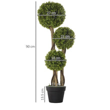 HOMCOM Boxwood Ball Topiary Home Office No Watering-Wothorpe Nurseries
