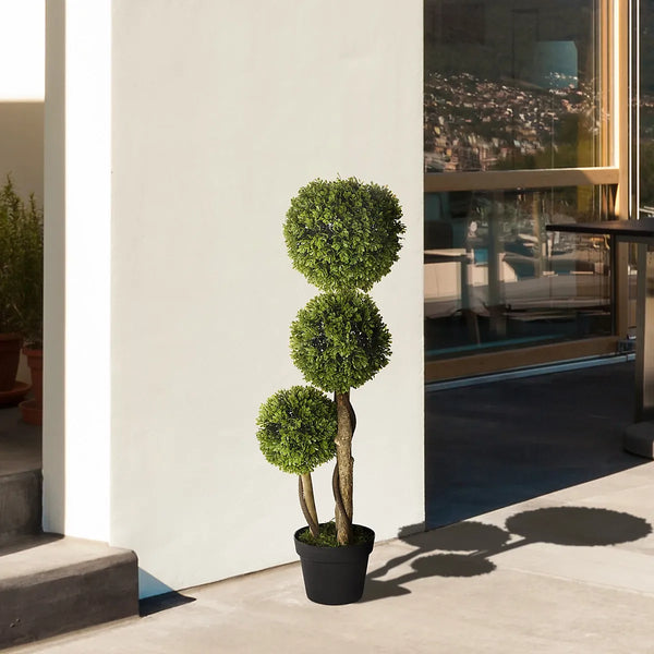 HOMCOM Boxwood Ball Topiary Home Office No Watering-Wothorpe Nurseries
