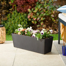 Verve 17L Black Rectangular Plant Trough Indoor Outdoor-Wothorpe Nurseries